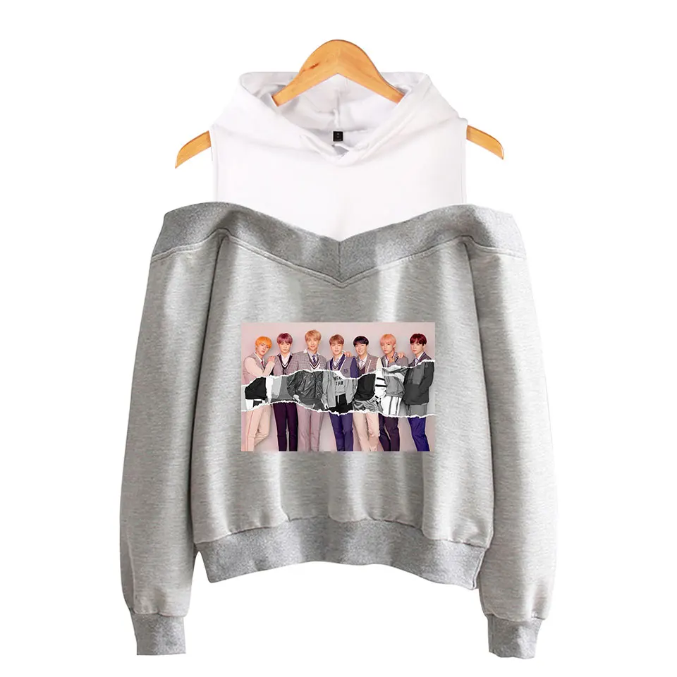 YOUNG FOREVER  BTS Liefde Jezelf Mouwen LOVE YOURSELF TO TEAR Hip Hop Casual  Vrouwen Schouder FAKE LOVE Hoodies Sweatershirt