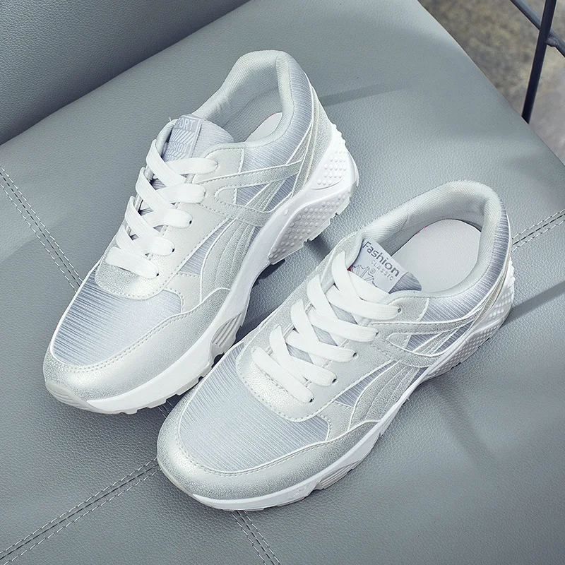 Air Shoes Woman Female Students All Match Comfortable Breathable Thick Soled Running Shoes Lace Harajuku Tide Sneaker Women Shoe