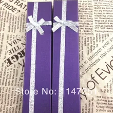 Стильная шкатулка для украшений! 48 шт./лот фиолетовая бумага футляр для колье 20x4x2 см Подарочная коробка для браслета Сандалеты с перепонкой на лодыжке витрина упаковочная коробка