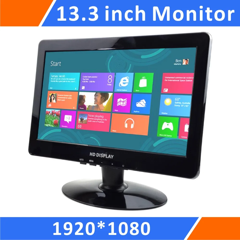 

Raspberry Pi 13.3 Inch 1080p Portable Monitor with HDMI, VGA,Speaker Input