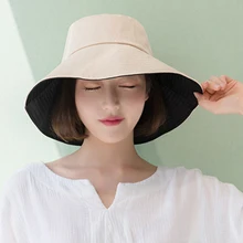Женская летняя Солнцезащитная шляпа, подходит ко всему, с большими широкими полями, пляжная шляпа от солнца, складная Солнцезащитная шляпа с УФ-защитой, одноцветная шляпа