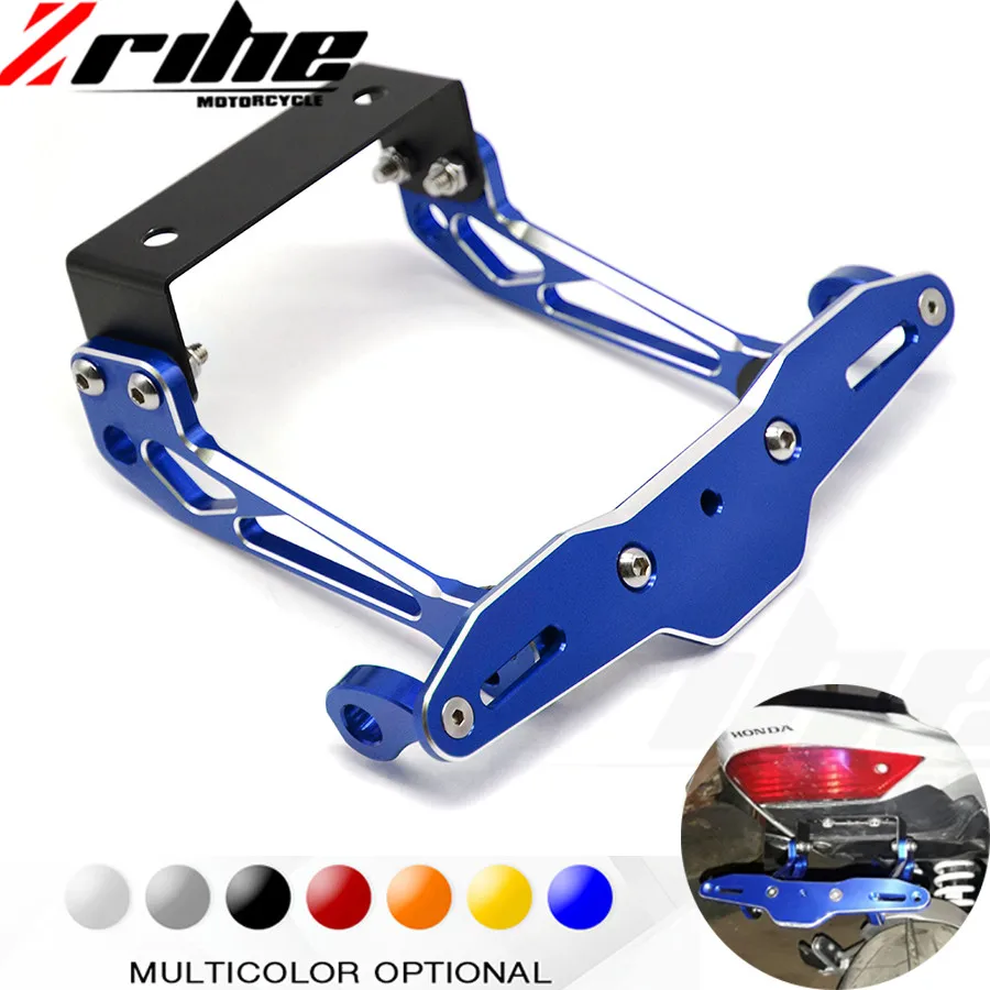 CNC Universal Motorcycle License Number Plate Holder For Kawasaki KTM Honda yamaha r3 mt07 yamaha r6 cnc er6n z800 z1000 z750 r1