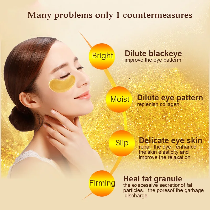 5 Pairs EFERO Collagen Gold Eye Mask Eye Patch Face Mask Eye Patches for the Eyes Crystal Masks Anti Dark Circle Eyelid Patch