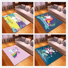 Детский мультяшный милый Единорог узор коврики и ковры для дома гостиная чайный столик спальня ковер детский коврик для ползания ТАПИС салон