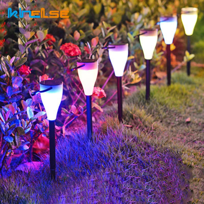 Solar Powered LED Lights Sensor Landscape Yard lamp 7 colors changing