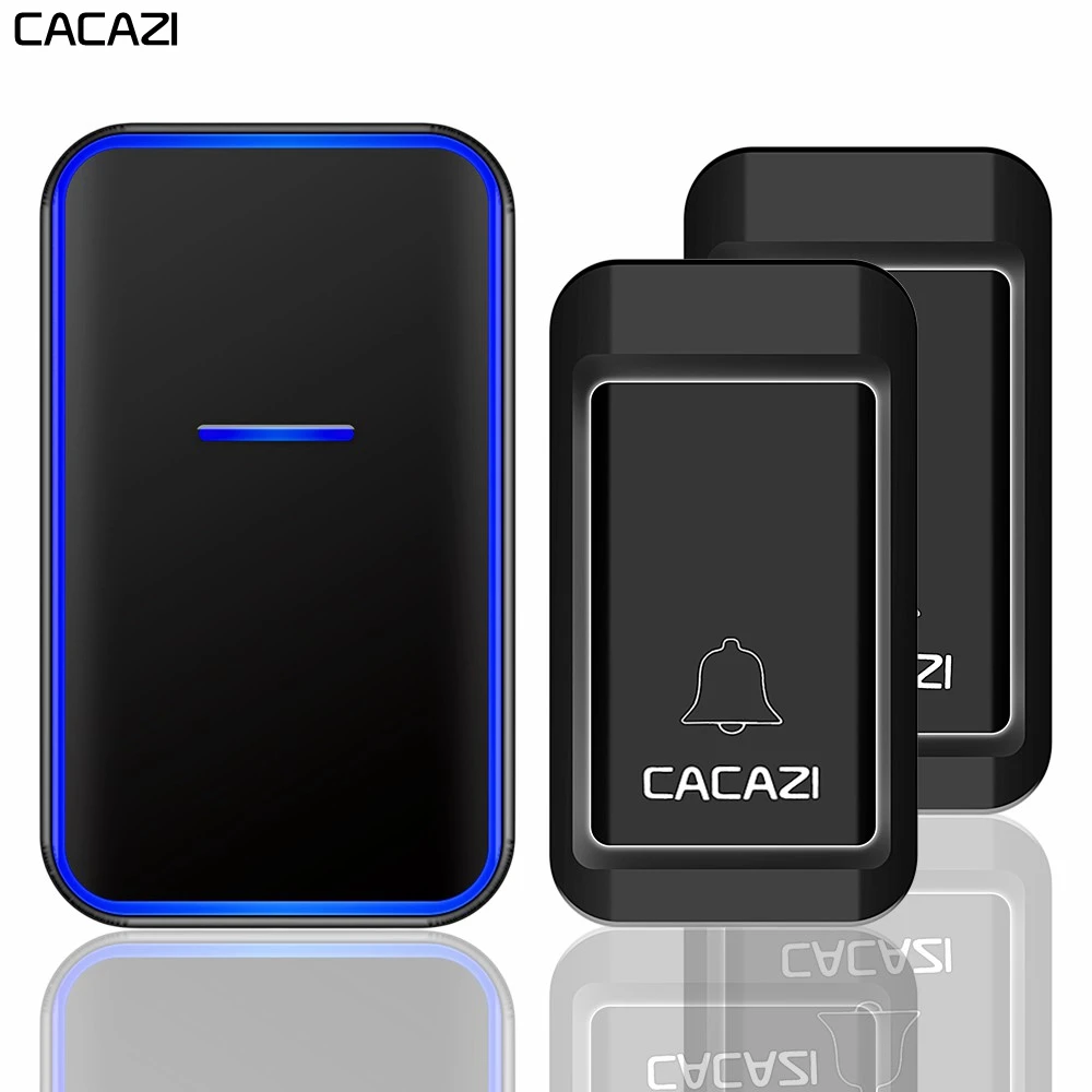 CACAZI Wireless Self powered Doorbell 1 2 Button 1 2 3 Receiver US EU UK AU Plug Home No Battery Required Door Ring Bell Chime