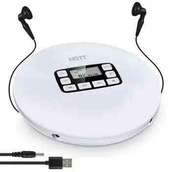 

Hott portable CD and MP3 Player,Compact Discman with Headphones, Walkman for Children with Skip Protection for CD, MP3, CD-R, CD