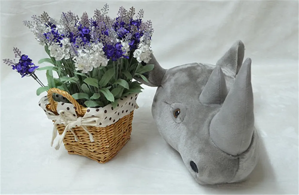 animals elephant fox deer head plush toys home decoration 24