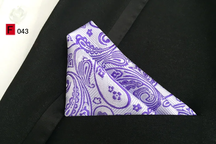  Tie Top Designer 8cm Classic Necktie SET with Handkerchief Elegant Lavender Purple Paisley Woven Gr