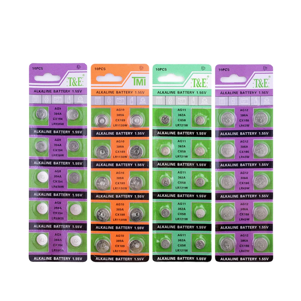 YCDC 10 шт. AG4 батареи 1 5 V AG0 AG1 AG2 AG3 AG5 SR521SW LR621 SR626 SR754 361 CX69 щелочной аккумулятор Кнопка