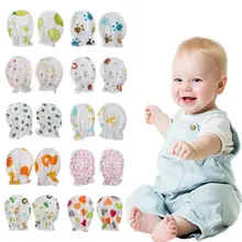 1 пара детских перчаток с защитой от царапин, мягкие противоскользящие хлопковые перчатки для ухода за новорожденными