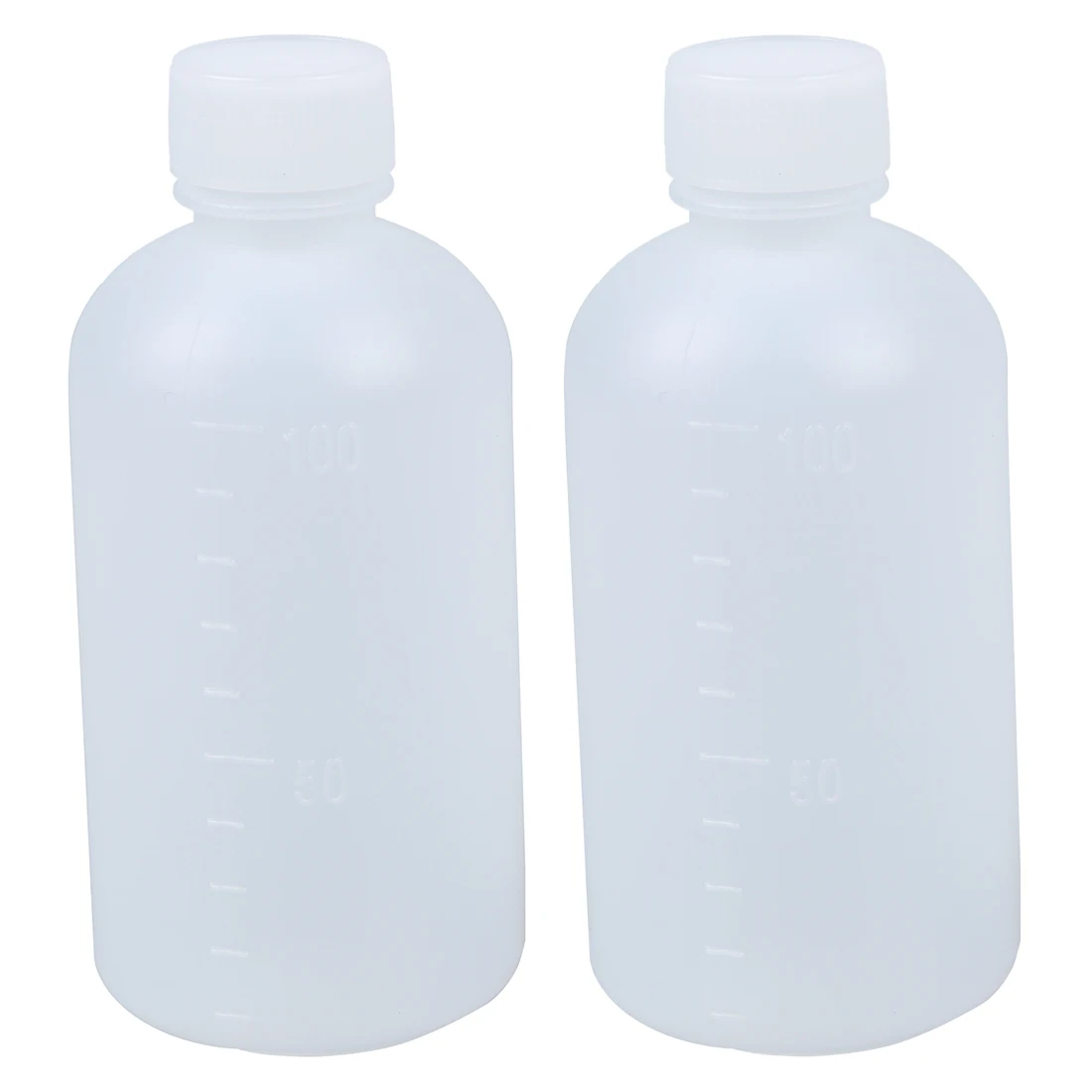 

100ml Clear Plastic Cylinder Shaped Chemical Agent Bottle 2 Pcs
