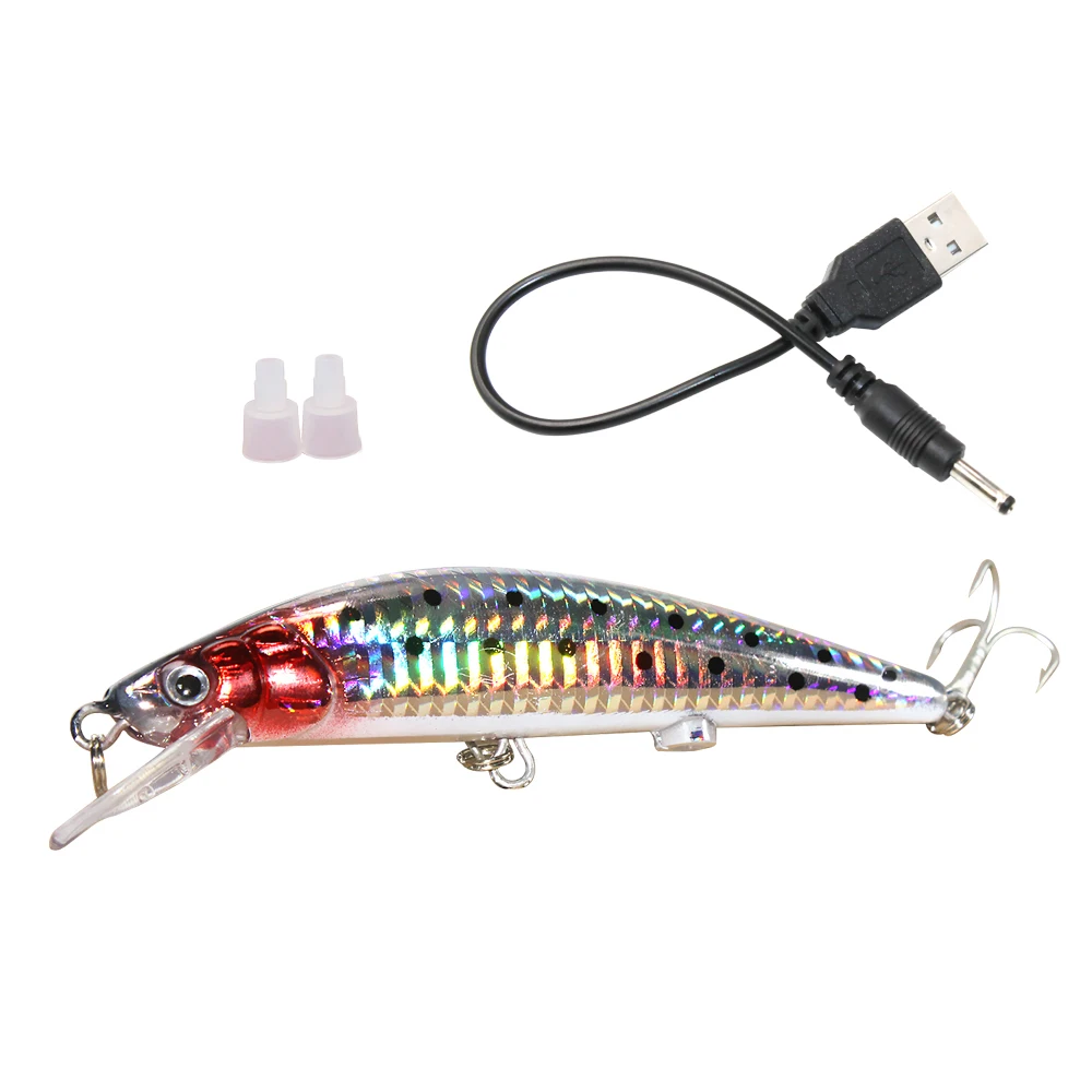 JSFUN فات سترايك فلاش إغراء الصيد Swimbait قابلة للشحن USB الصيد السحر الوخز أسماك الإلكترونية الصيد الطعم YE16
