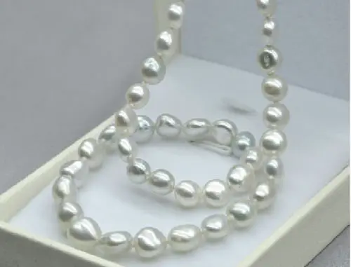 

fastvery charming 11-13mm Australian south seas white baroque pearl necklace 17" k AAA