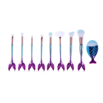 

9Pcs Fishtail Makeup Brushes Set Eye Shadow Blush Face Powder Foundation Highlighting Blending Professional Cosmetic Brush Tool