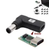 Adaptador USB 3,1 tipo C hembra a CC, 7,4mm x 5,0mm macho en ángulo, convertidor de cargador de gatillo para ordenador portátil HP, 1 ud. ► Foto 1/6