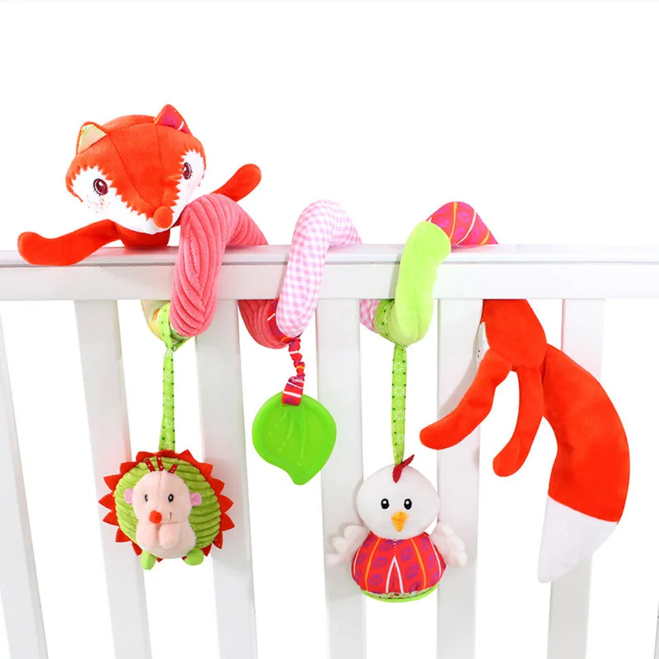 Soft Infant Crib Bed Stroller Toy Spiral Baby Toys For Babies 0-12 month Educational Rattle HangingCar Toy For Christmas Gift 