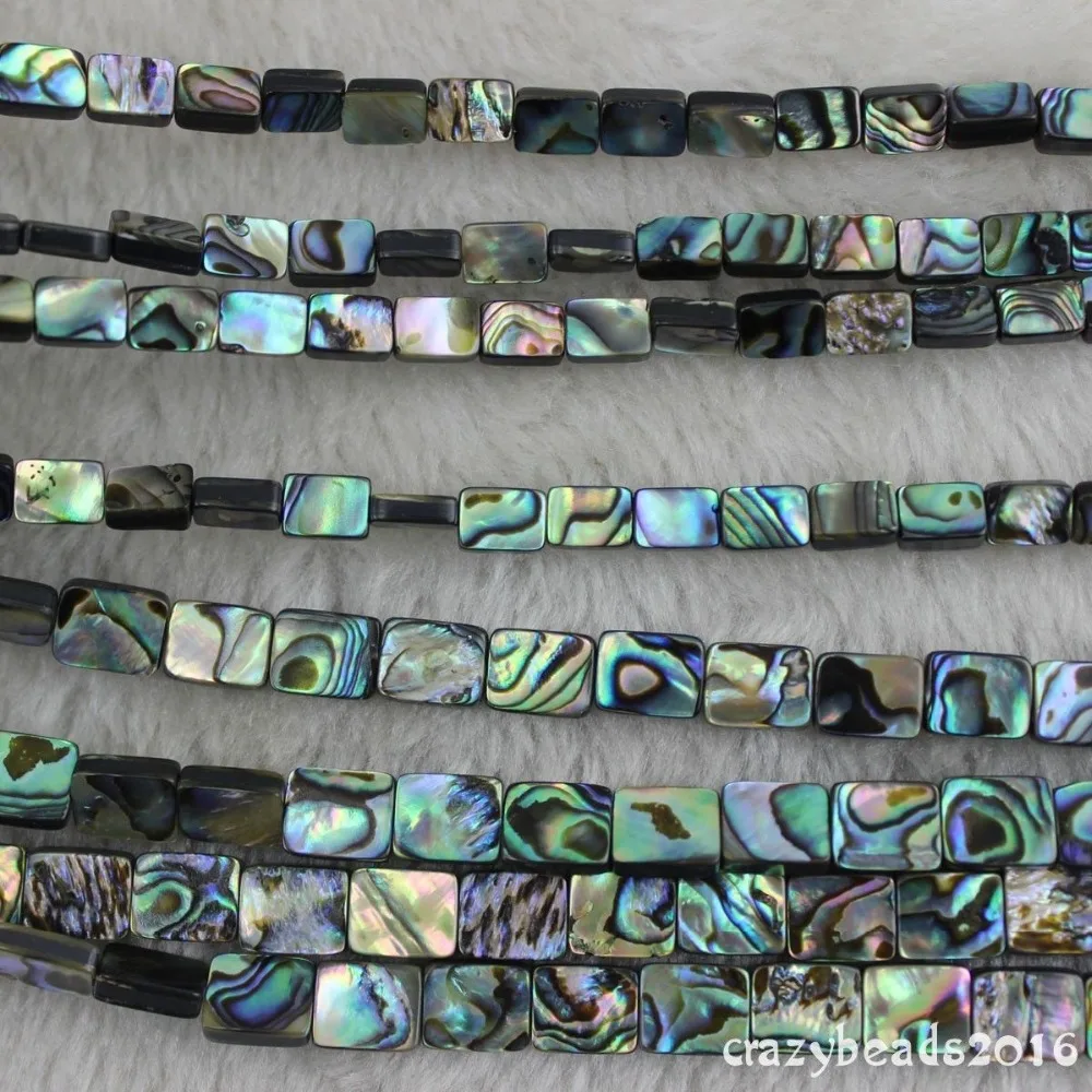 

1Strand Rectangle Natural Paua Abalone Shell stone Jewelry Making Loose Beads 15" A+