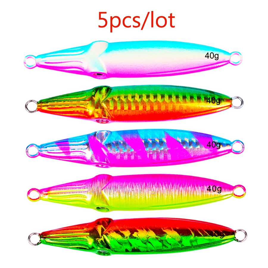 

Metal Jig Jigging Fishing Lure Squid Shape Lead Fish Deep Sea Artificial Hard Bait 40g 60g 80g 100g Pack of 5pcs