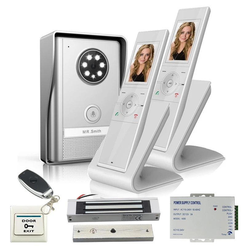 

JEX 2.4 INCH COLOR Wireless Video doorbell Door phone Intercom System kit IP55 Waterproof IR Night Vision 120 degree Camera