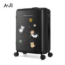 AJI космический багажный костюм чехол Caprry Ons чехол на колесиках немой Спиннер колеса TSA замок PC сплав телескопическая ручка 2" 24" A7021