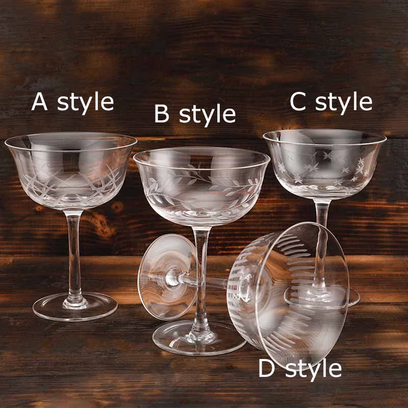 Free Shipping 4PCS 260ML Coupe Cocktail Glass Martini Glass Crystal Set