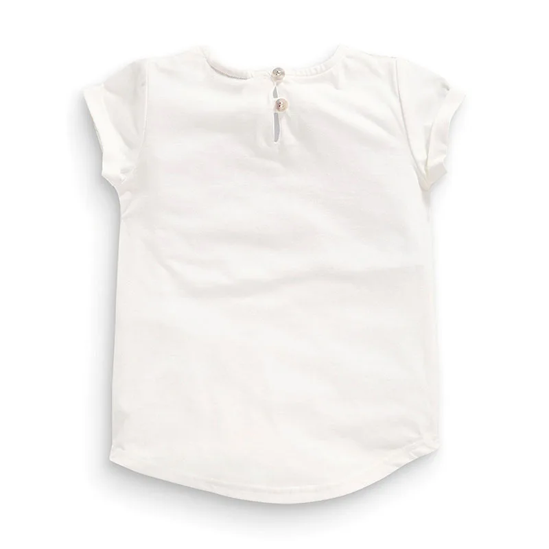 Cielarko/футболка с цветочным принтом для девочек Базовая белая одежда для малышей футболки с цветочным принтом для маленьких девочек, модные топы с короткими рукавами, футболки
