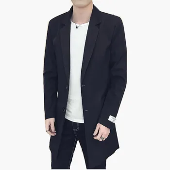 

2019 Spring fashion Male Overcoat Long Jacket Coat Men Korean Edition Men's Trench Coat Trenchcoat Masculina Windbreaker Outwear
