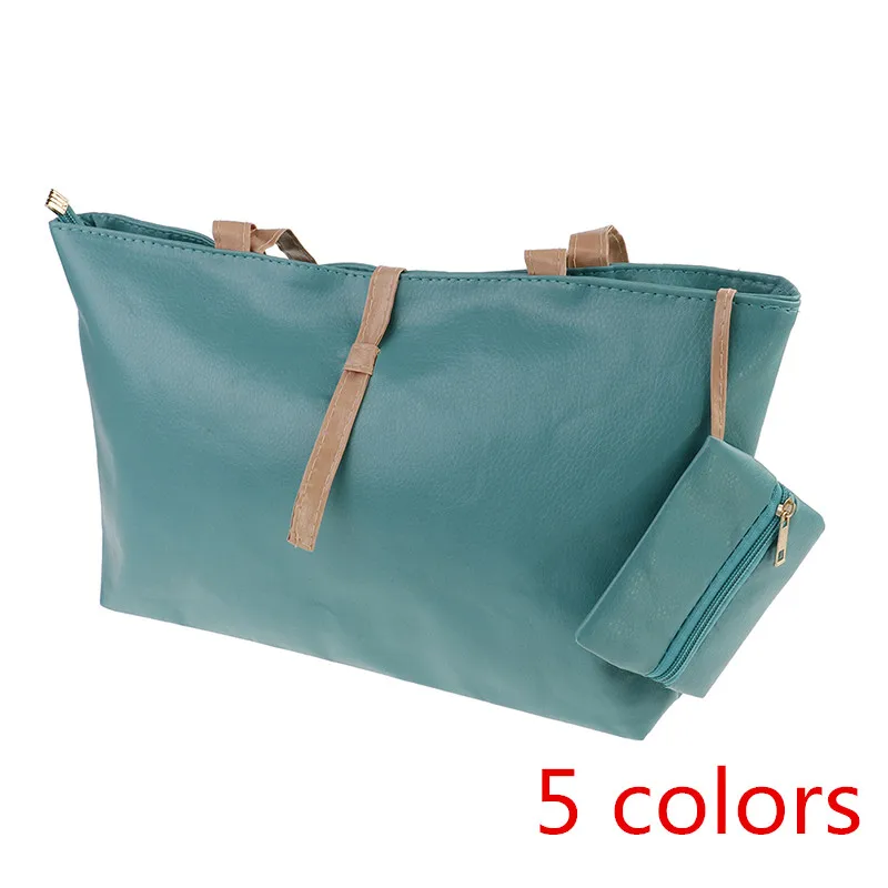 1PC Women PU Leather Fashion Messenger Handbag Lady Shoulder Bag Totes Purse With Cardbag 5 Colors