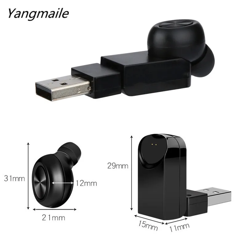 

Yangmaile Mini Wireless Mini Invisible Car Headset Single In Ear Earbud Earphone With HD Mic Free Shipping H1T07