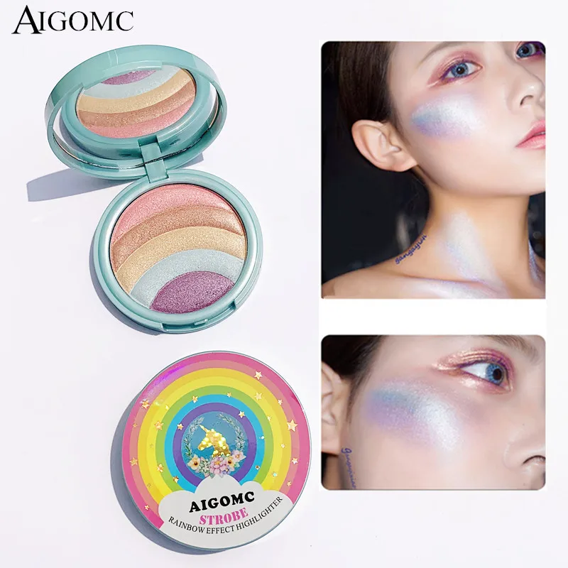

New 5 colors Eyeshadow pallete Rainbow High Gloss Eyeshadow Powder Makeup Plaette Lazy Blush Highlighter Powder Glow Kit