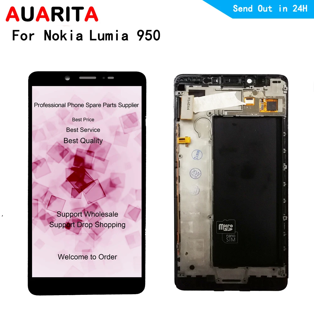 

5.2" LCD For Microsoft Nokia Lumia 950 RM-1104 RM-1118 LCD Display Digitizer Touch panel Screen Sensor with frame Assembly