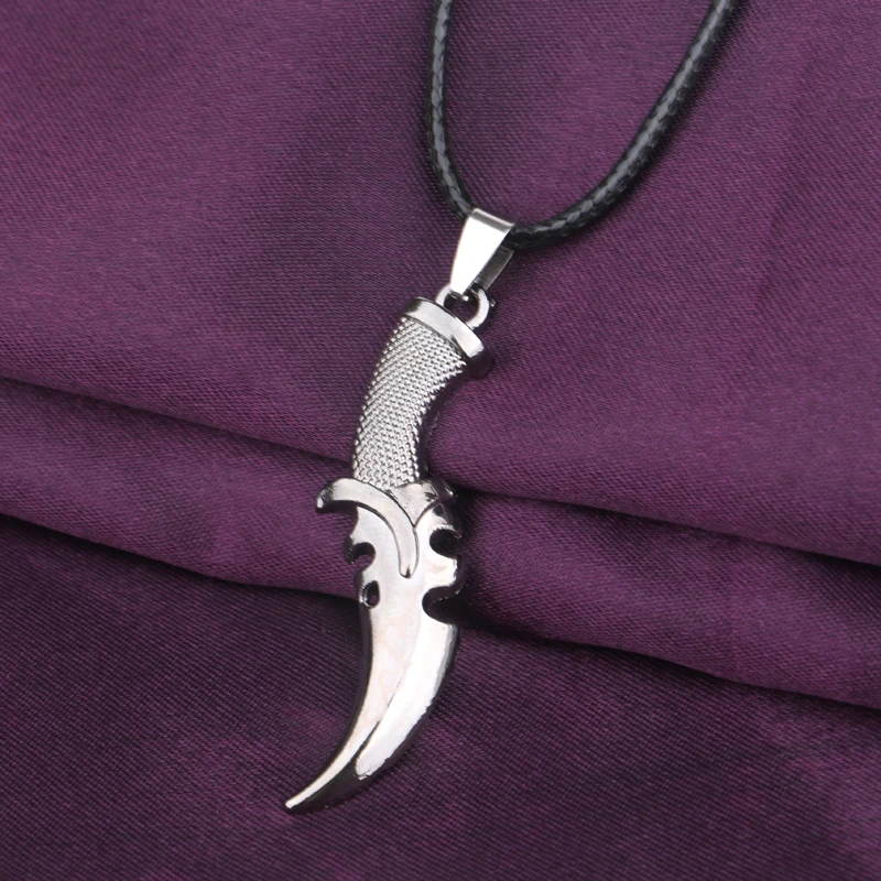 12PC/Lot Stainless Steel Sword Knife Dagger Pendant Necklace Leather