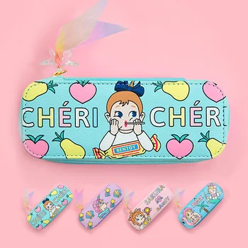 

2019 New Bentoy PU Makeup Bag Spectacle Cases for Eyeglasses Cartoon Painting Glasses Case Girls Jewelry Stationery Storage Box