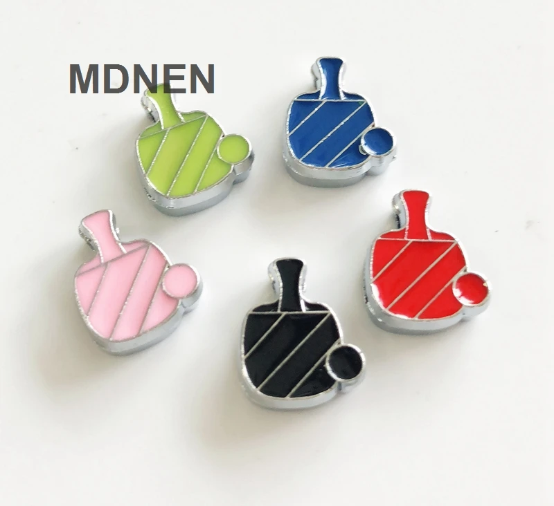 

50PCS 8MM Enamel Colorful Table tennis Slide Charms Letters DIY Accessories Fit 8mm Belts Bracelets Strips Tags, CCOR