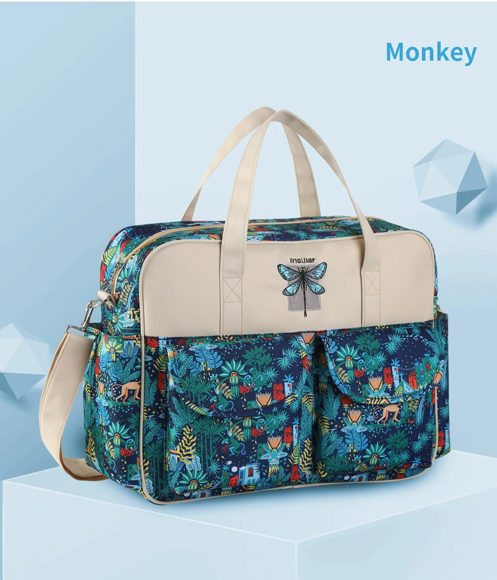 Insular сумка для подгузников большой емкости многофункциональная Детская сумка для подгузников Сумка Mommy Дорожная сумка на плечо для мам
