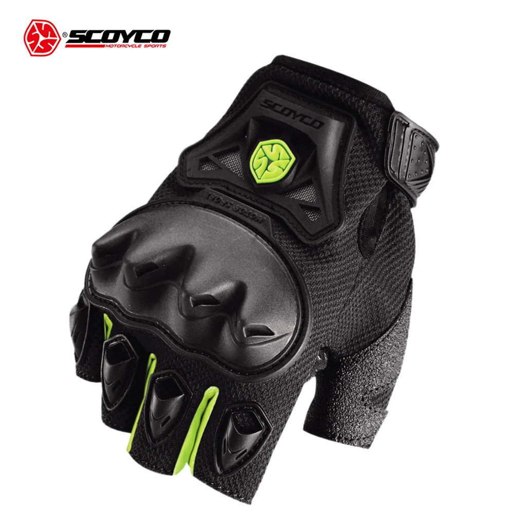SCOYCO перчатки для мотокросса, перчатки для гонок по бездорожью, перчатки для мотокросса с полупальцами, дышащие сетчатые перчатки для мотокросса