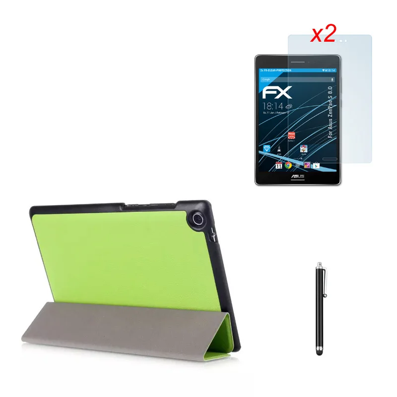 

Ultra Slim Smart Magnetic Folio Stand Leather Case Cover+2x Clear Films+Stylus For ASUS Zenpad S 8.0 Z580 Z580CA Z580C 8" Tablet