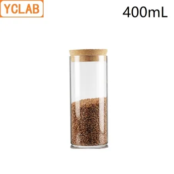 

YCLAB 400mL Glass Sample Bottle with Cork Stopper Seed Show Exhibition