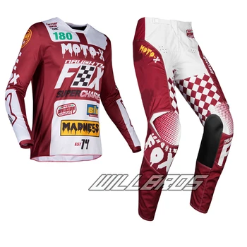 

Free shipping Naughty Fox 2019 MX 180 Czar Jersey Pants Combo Cardinal Maroon Adult Gear Set for Motocross Dirt