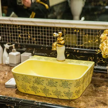 

Bathroom Simple Ceramic Wash Basin Art Above Counter Basin Wash Basin Wash Basin Above Counter Basin Square LO618516