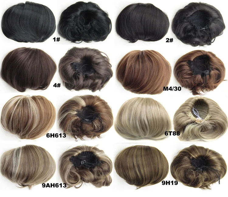 Synthetic Elastic Bride Hair Bun Wig Hair Chignon Roller Ponytail
