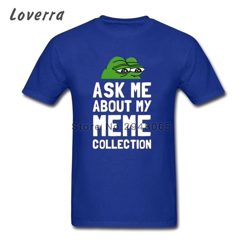 Спросите меня о моем мем Pepe коллекция лягушка Crewneck Футболка человек образным