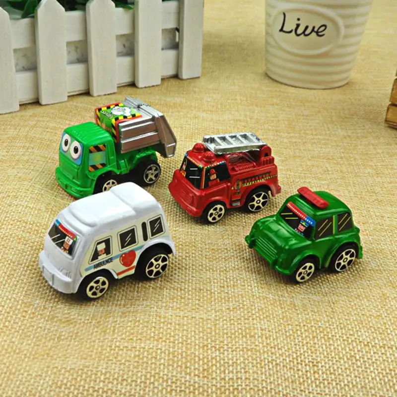 6 шт./компл., мини-автомобиль, игрушка, сплав, Diecasts& Toy Vehicles, модель автомобиля для детей, инерция, Pull Back, автобус, грузовик, троллейбус