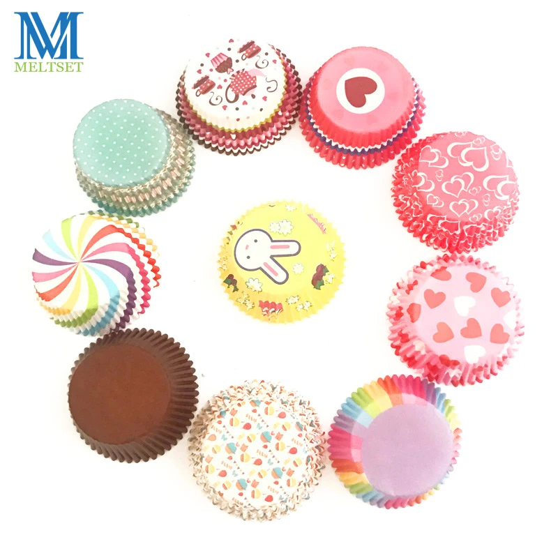 

Meltset 100pcs/Lot Colorful Cupcake Paper Liners DIY Baking Cake Muffin Paper Cake Cup Mould Kitchen Bakeware Paper Cups