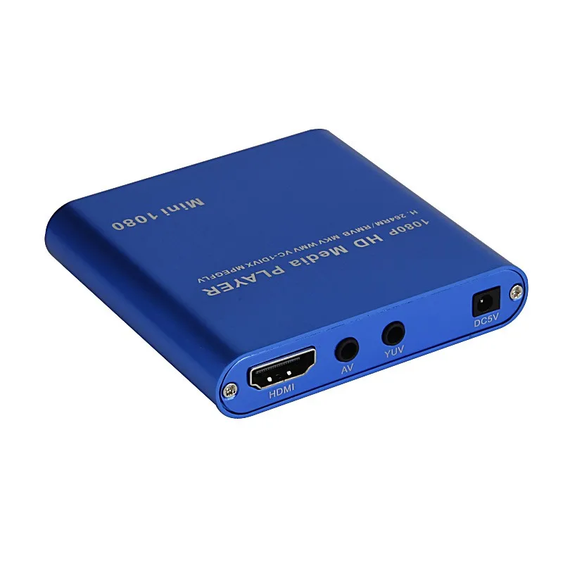 1080p Full HD ультра портативный цифровой медиаплеер для USB накопителей SD/SDHC карт в комплекте автомобильный адаптер и av-кабель черный