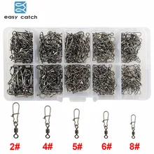 Легко поймать 210 шт./компл. прокатки рыболовный вертлюг с хорошим оснастки жесткая Рыболовная Приманка Разъем комплект ювелирных изделий с коробкой