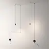 Lampe suspendue noire au design nordique moderne, disponible en 110/220/240V, idéal pour un hall d'escalier ou un hall d'entrée de 3 mètres ► Photo 2/6