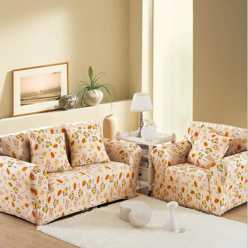 

1 2 3 4 Seater Printed Flower Chair Stretch Sofa Couch Protect Cover Slipcover For Home Textile Soft Sofa Cover