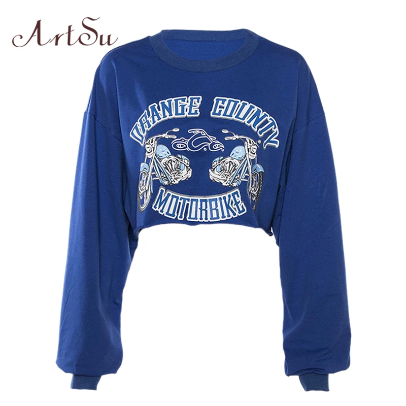 

ArtSu Winter Pullover Sweatshirts Womens Crop Top Oversized Hoodie Long Sleeve Hoody Casual Autumn Loose Hoodies ASHO20305
